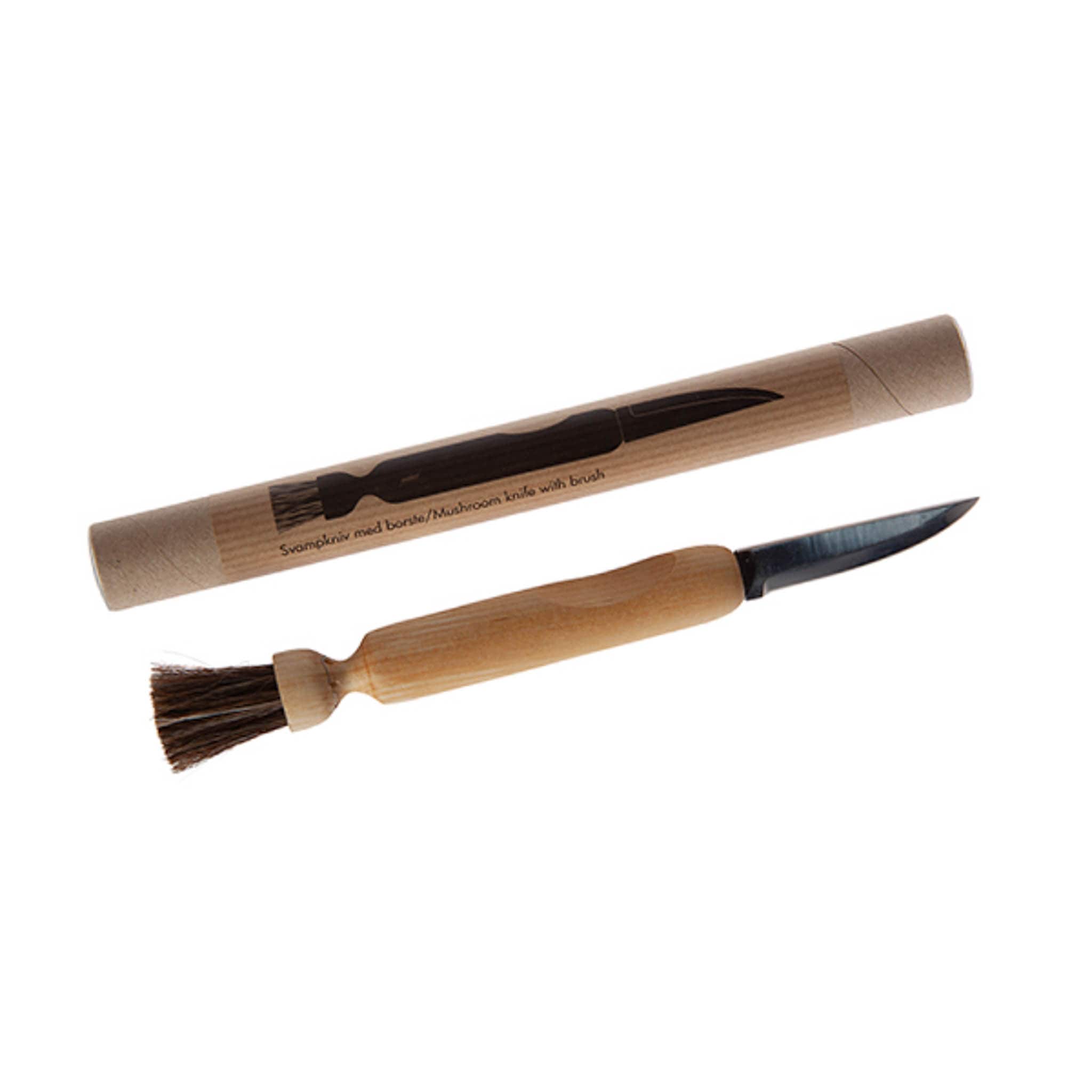 Birchwood Mushroom Knife with Brush