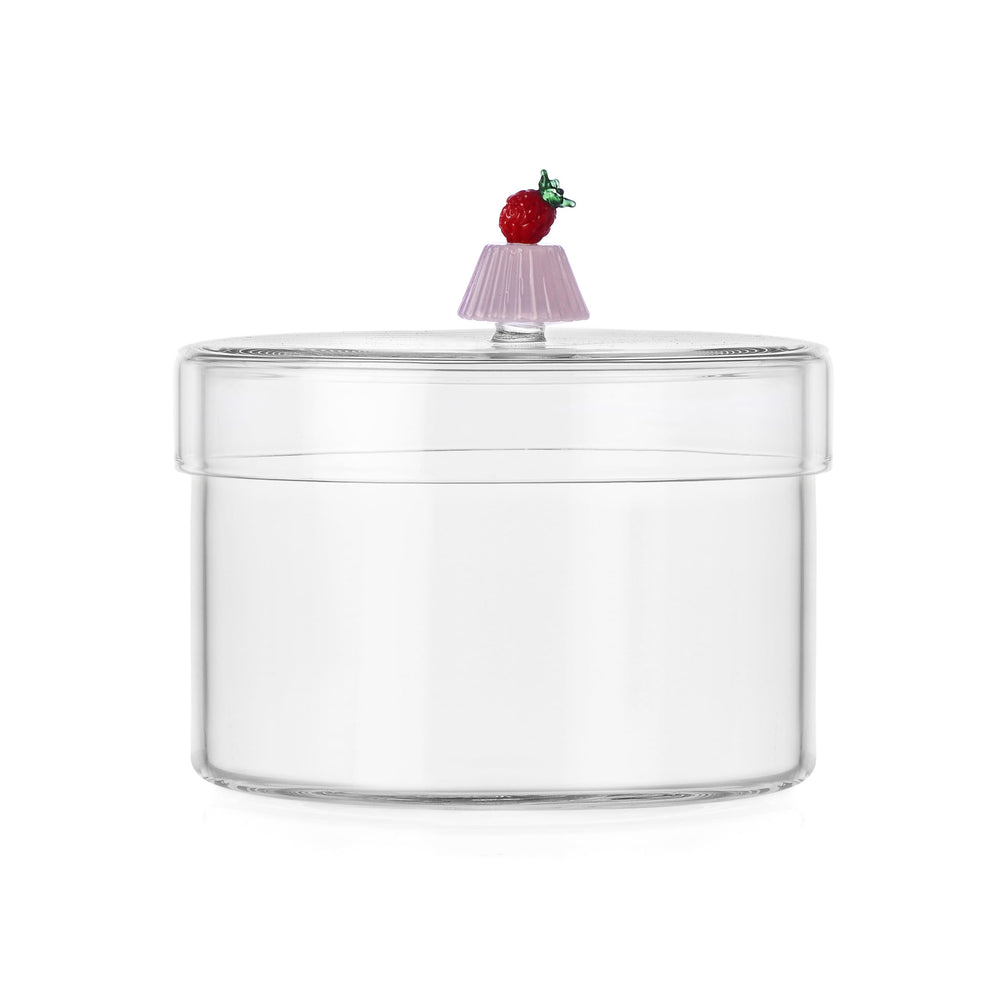 Ichendorf Milano Glass Charlotte Cake with Raspberry Snack Jar, 13cm