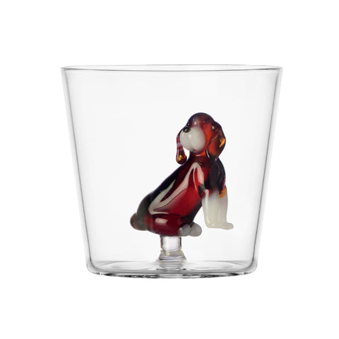 Ichendorf Milano Glass Basset Hound Tumbler, 300ml