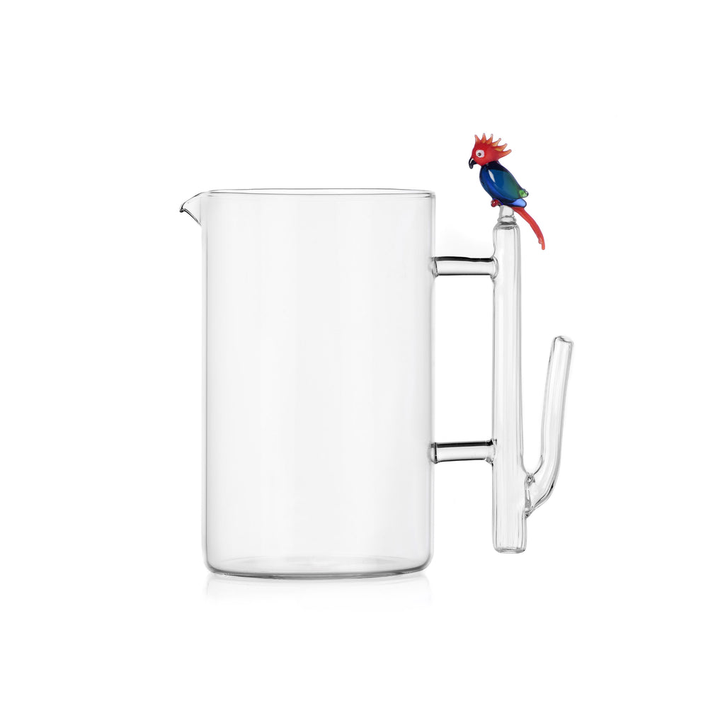 Ichendorf Milano Glass Red Cockatoo Jug, 1.5 Litre
