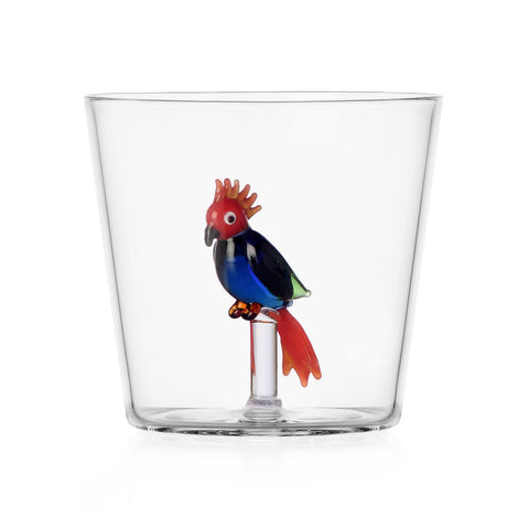 Ichendorf Milano Glass Red Cockatoo Tumbler, 300ml