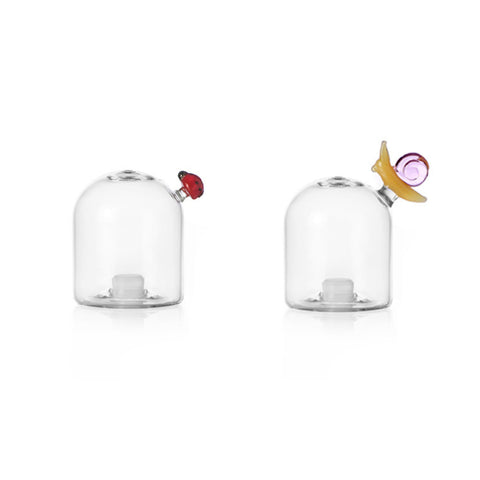 Ichendorf Milano Glass Set of Ladybug & Snail Salt & Pepper Shakers