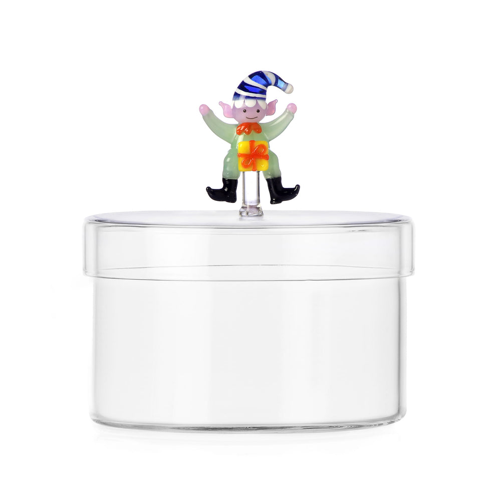 Ichendorf Milano Glass Limited Edition Green Elf Storage Box, 14cm