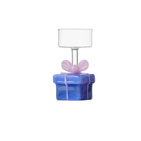 Ichendorf Milano Glass Limited Edition Blue Gift Tealight Holder, 4.5cm