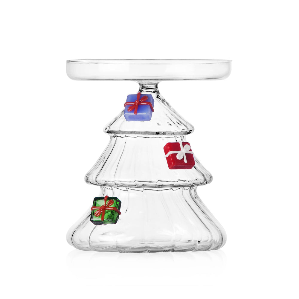Ichendorf Milano Glass Limited Edition Christmas Tree Footed Pastry Stand, 15cm