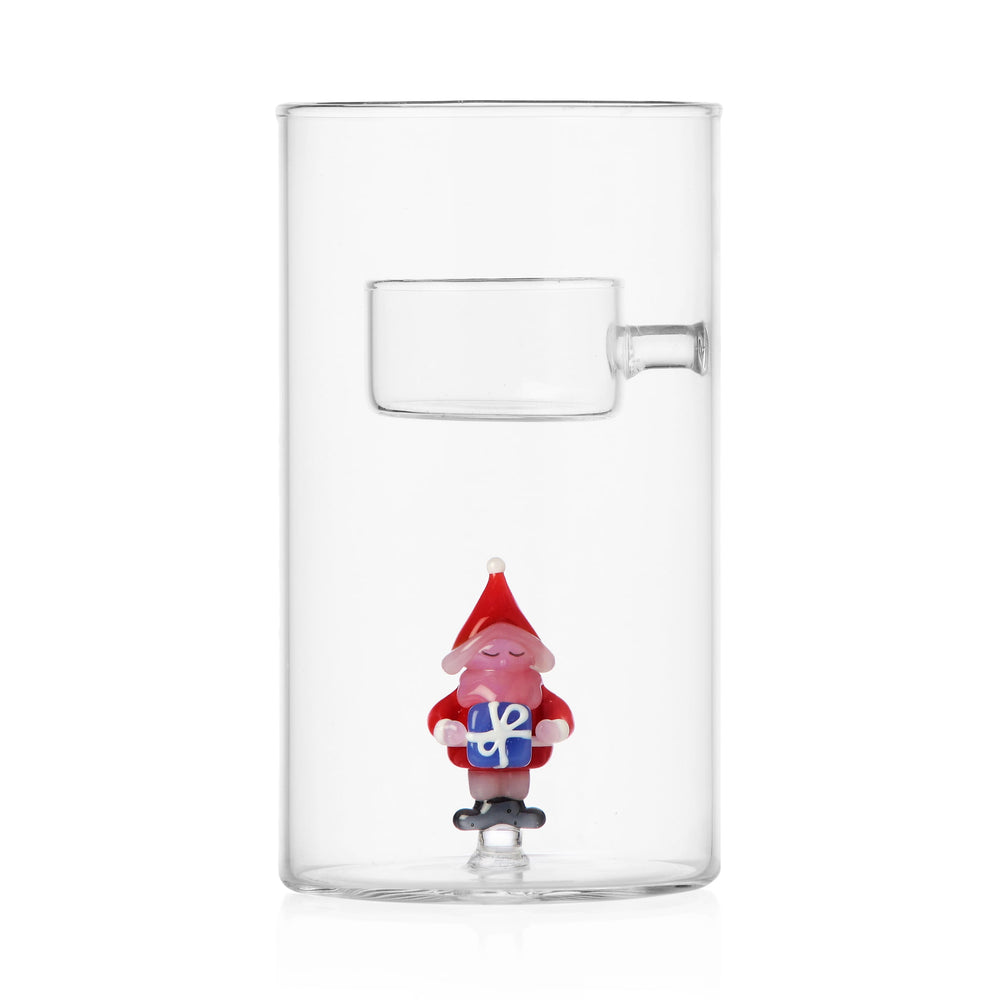 Ichendorf Milano Glass Limited Edition Santa Tealight Holder, 14cm