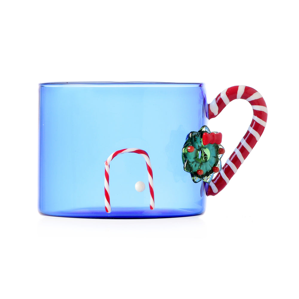 Ichendorf Milano Glass Limited Edition Blue Gingerbread House Mug, 450ml