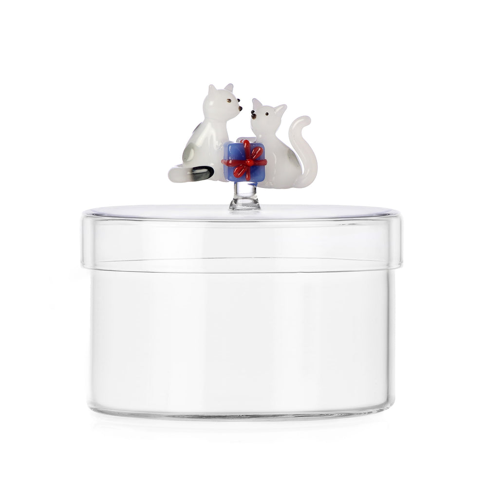 Ichendorf Milano Glass Limited Edition Cats with Gift Storage Box, 12cm