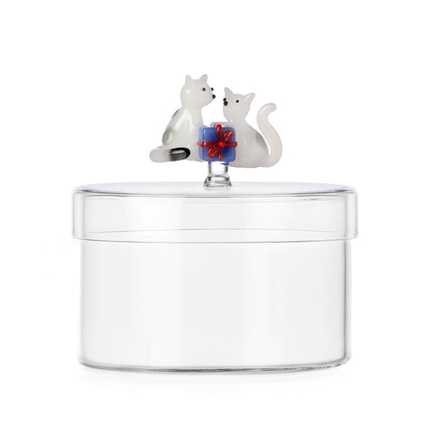 Ichendorf Milano Glass Limited Edition Cats with Gift Storage Box, 12cm
