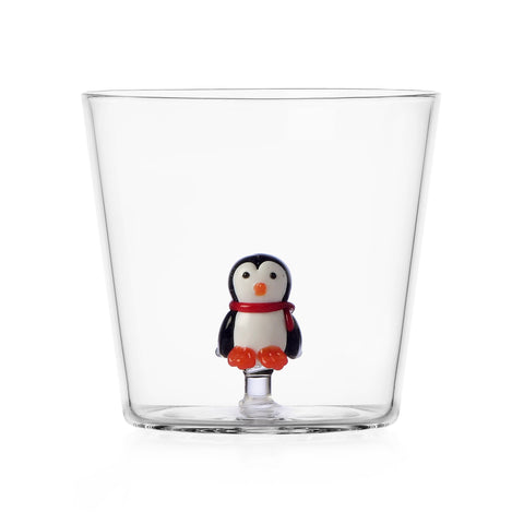 Ichendorf Milano Glass Limited Edition Penguin with Scarf Tumbler, 300ml
