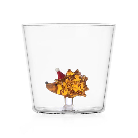 Ichendorf Milano Glass Limited Edition Christmas Hedgehog Tumbler, 300ml