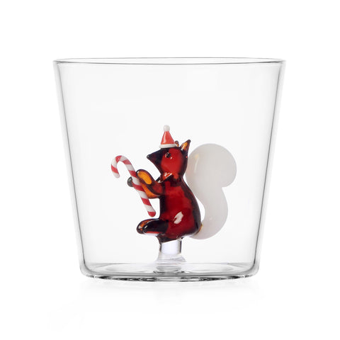 Ichendorf Milano Glass Limited Edition Christmas Squirrel Tumbler, 300ml