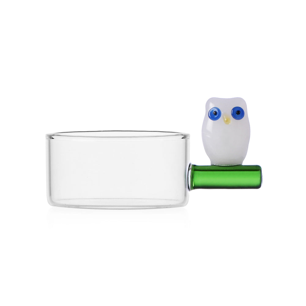 Ichendorf Milano Glass Limited Edition Set of 2 Owl & Bird Tealight Holders, 4.5cm