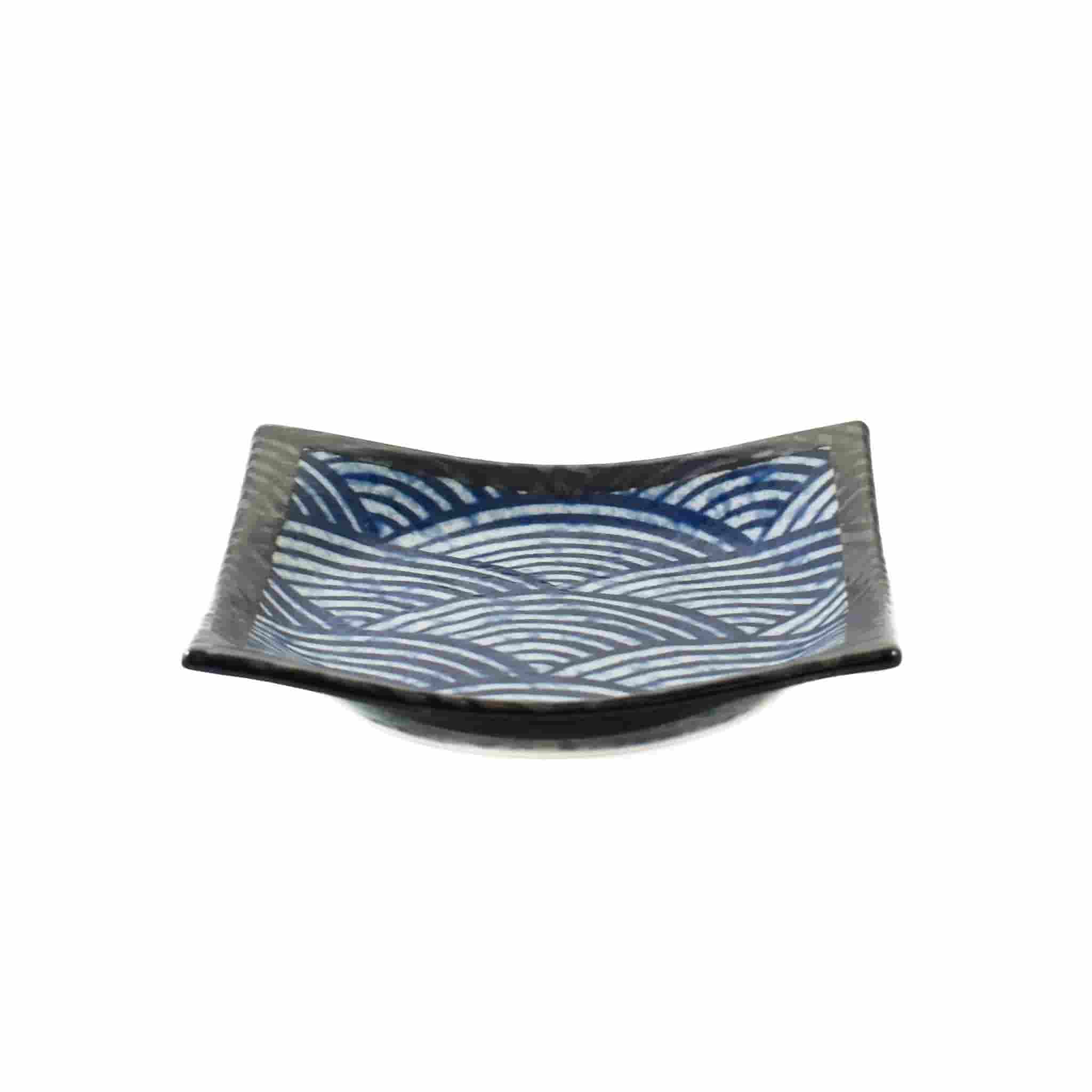 Blue Wave Small Square Plate, 13.5cm
