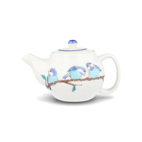 Seikou Porcelain Birds on Branch Japanese Teapot