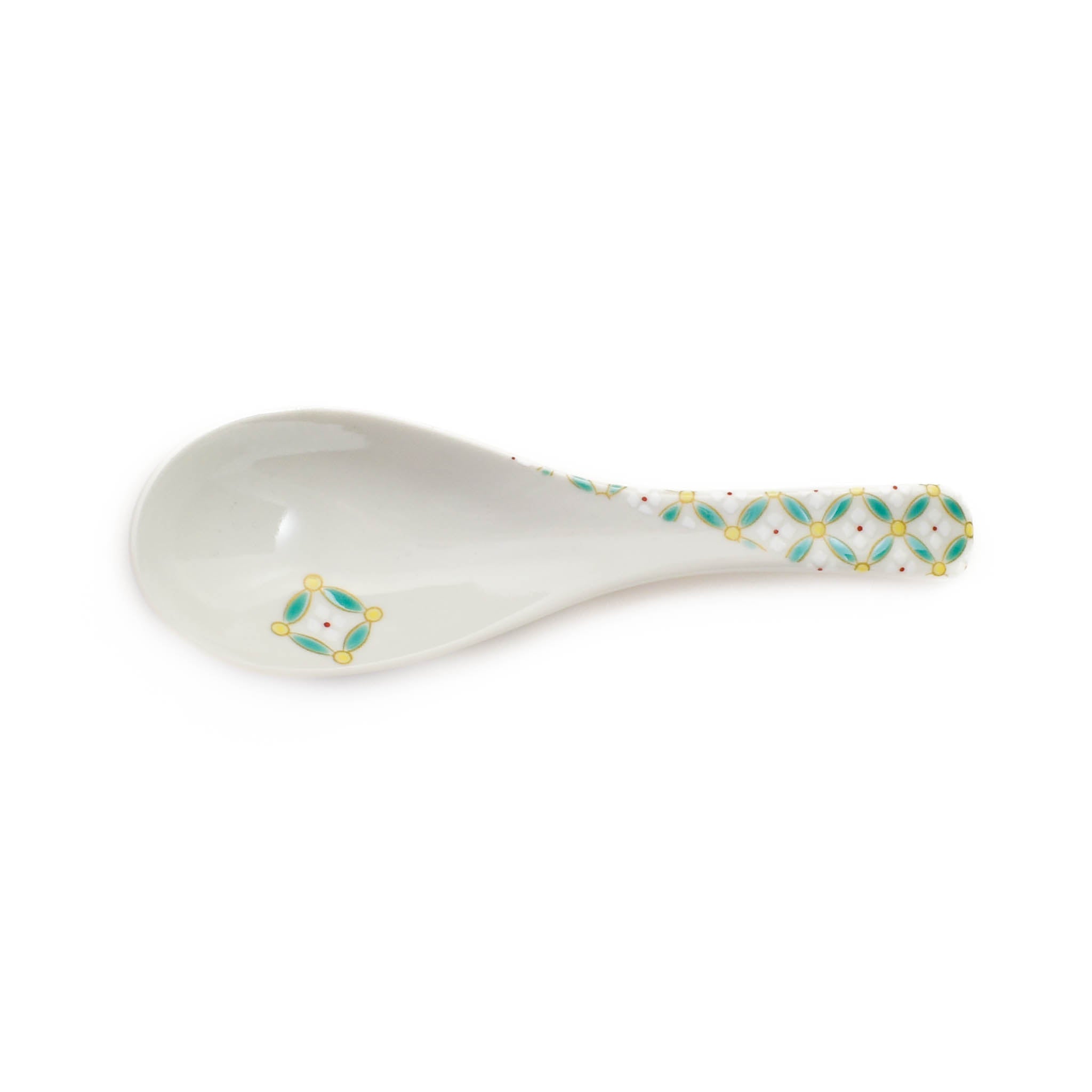 Seikou Porcelain Geometric Motif Soup Spoon