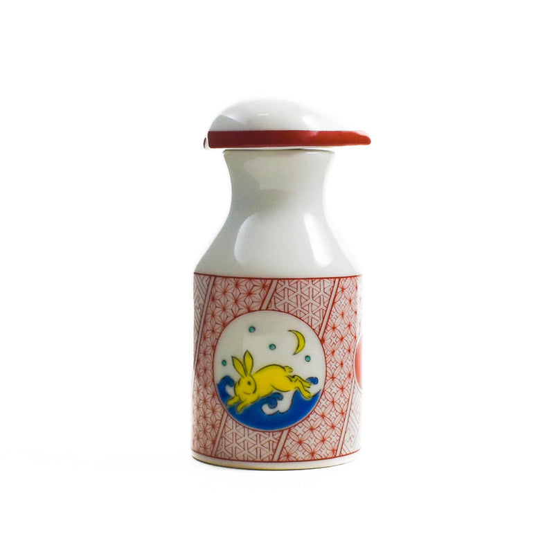 Seikou Porcelain Red Rabbit Motif Soy Sauce Pourer