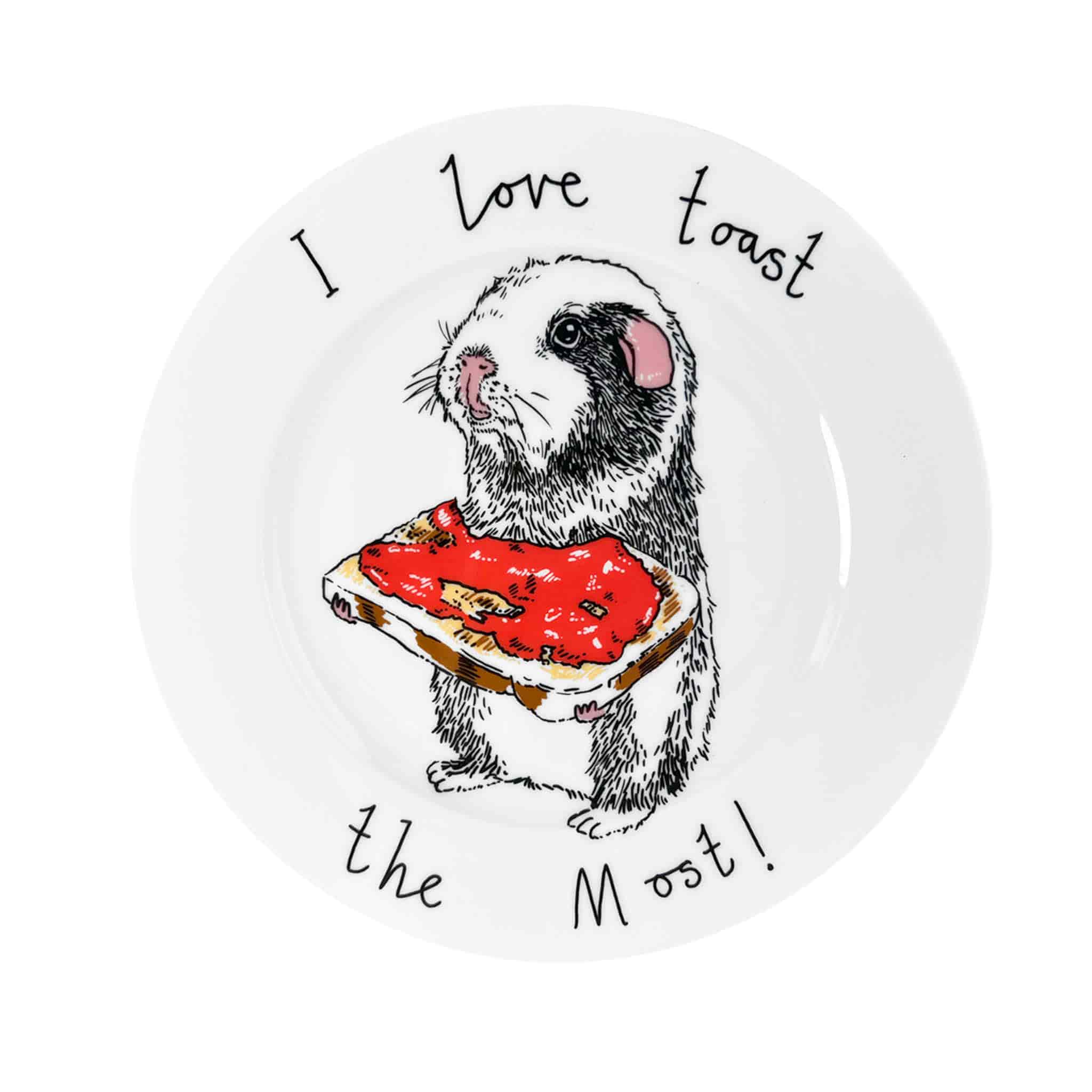 I Love Toast The Most Side Plate, 20cm