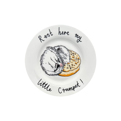 Jimbob Art Rest Here My Little Crumpet! Dormouse Side Plate, 20cm