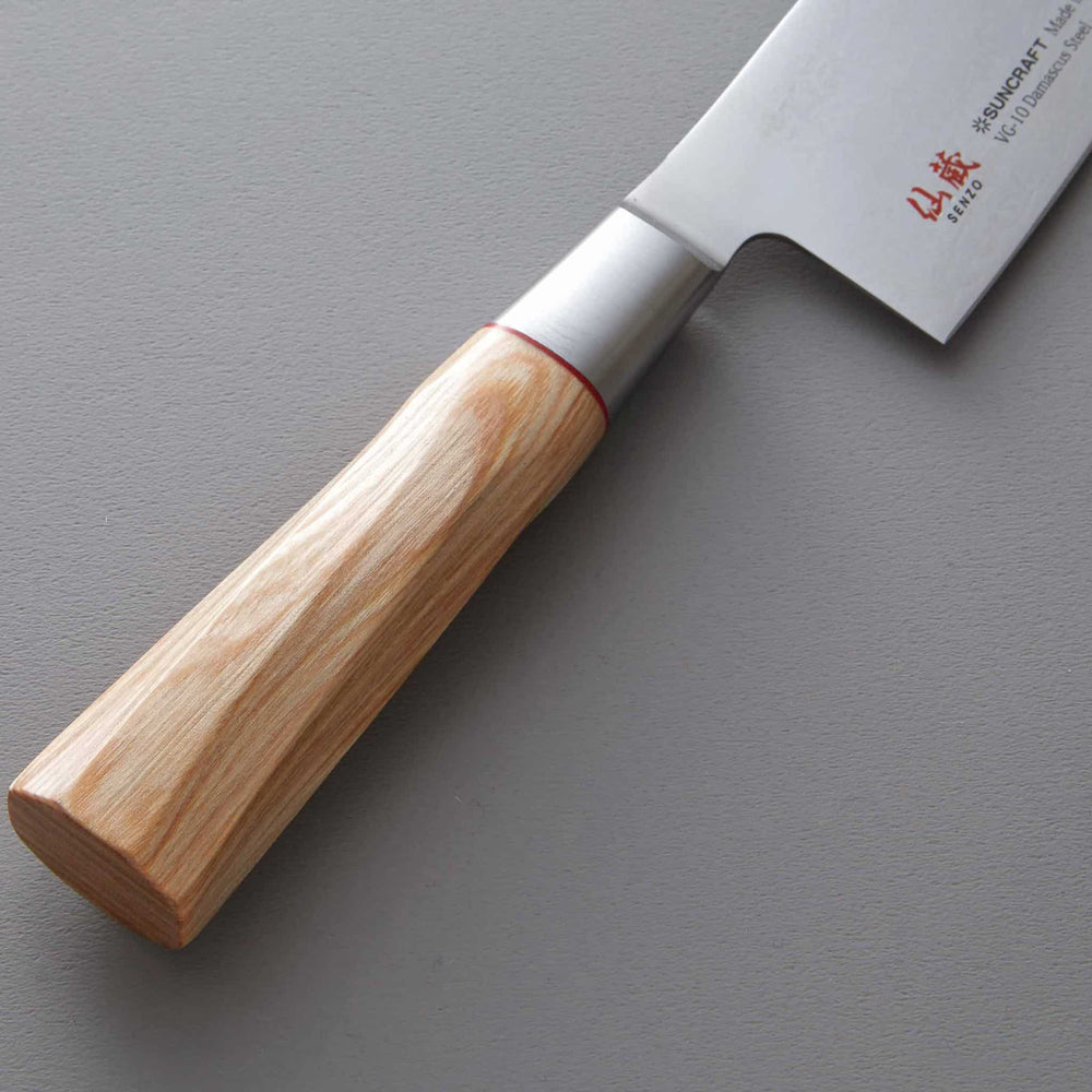 Senzo Twist Damascus Steel VG10 Core Small Santoku Knife, 14.3cm