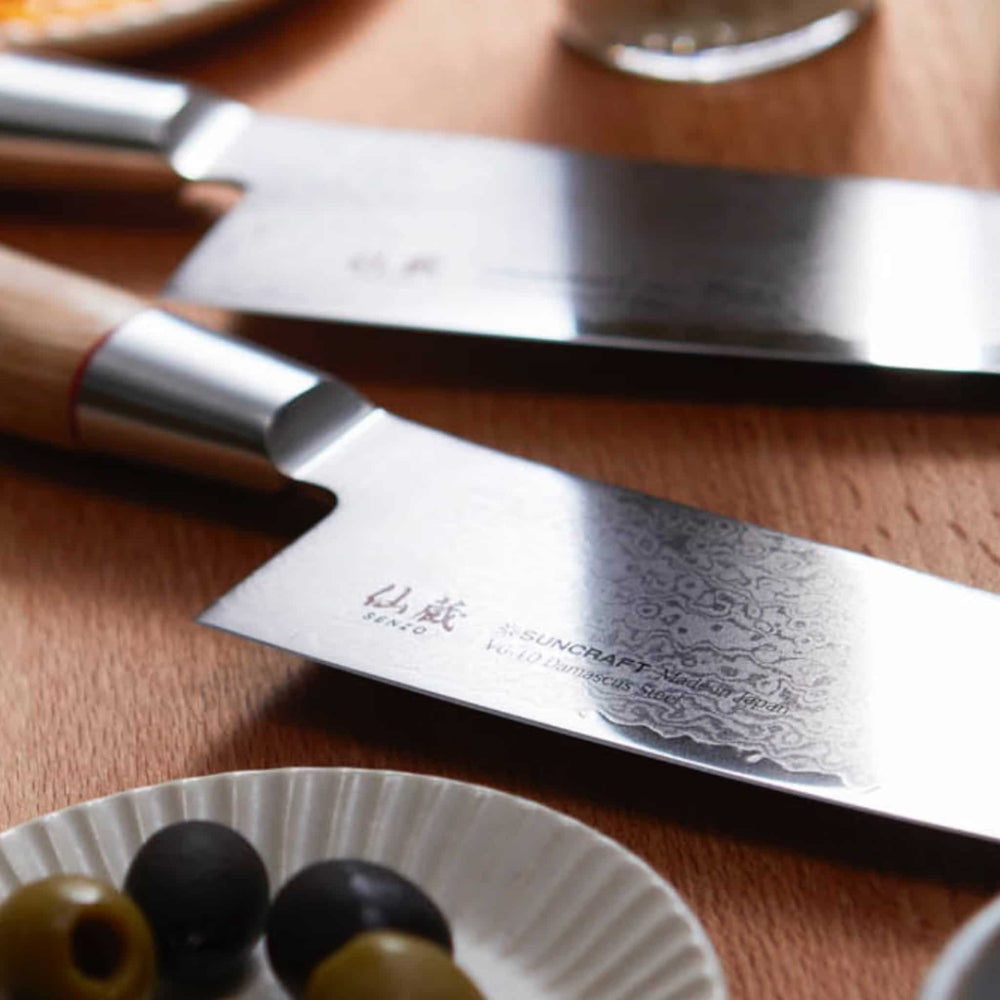 Senzo Twist Damascus Steel VG10 Core Gyuto Knife, 20cm