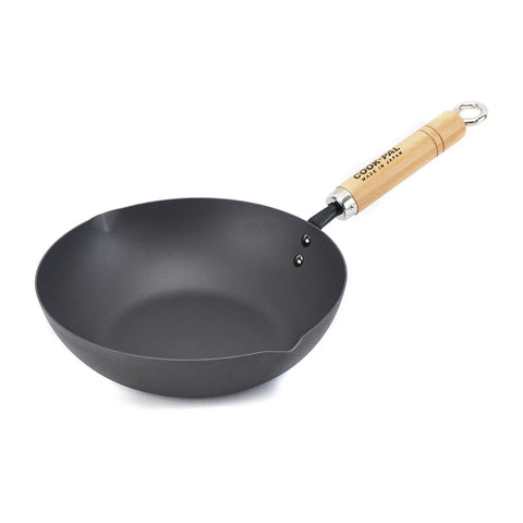 Cook Pal Japanese Carbon Steeel Curved Saute Pan, 24cm