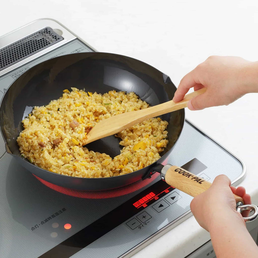Cook Pal Japanese Carbon Steeel Curved Saute Pan, 24cm