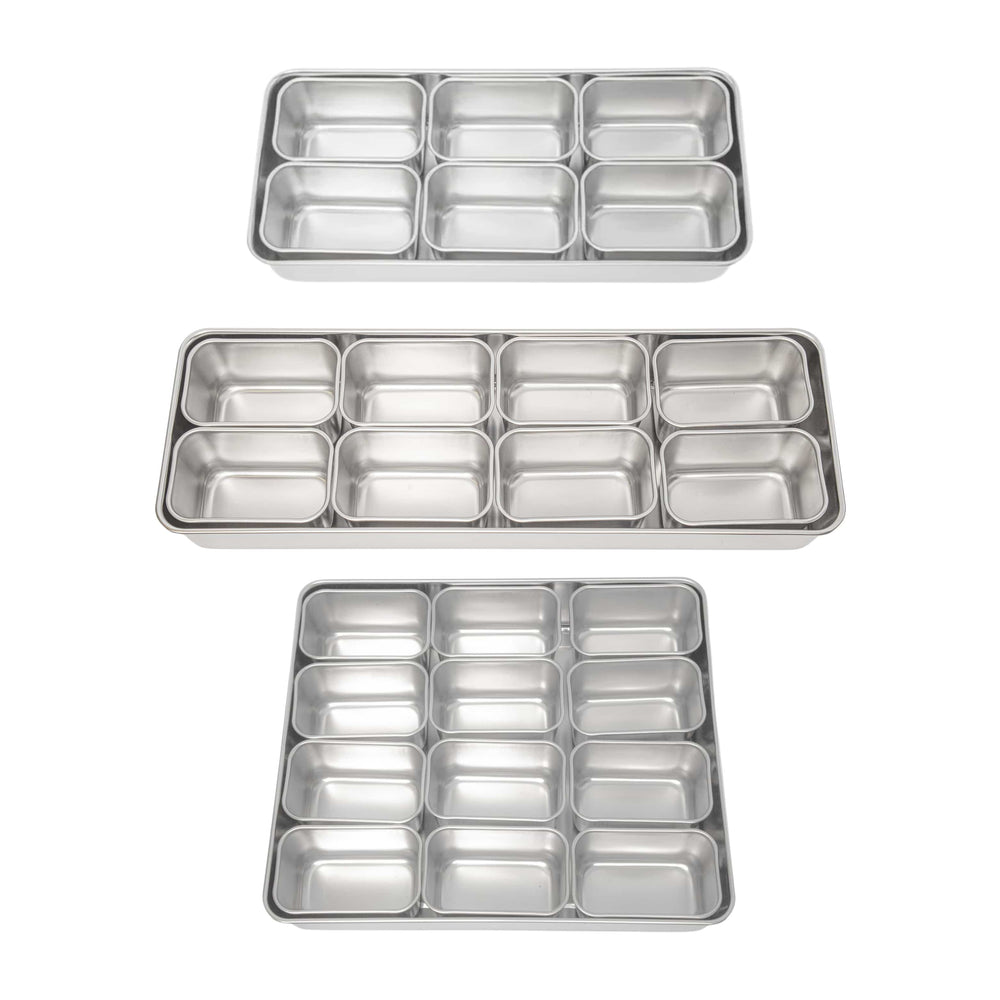 Japanese Stainless Steel Yakumi Tray with Small Inserts