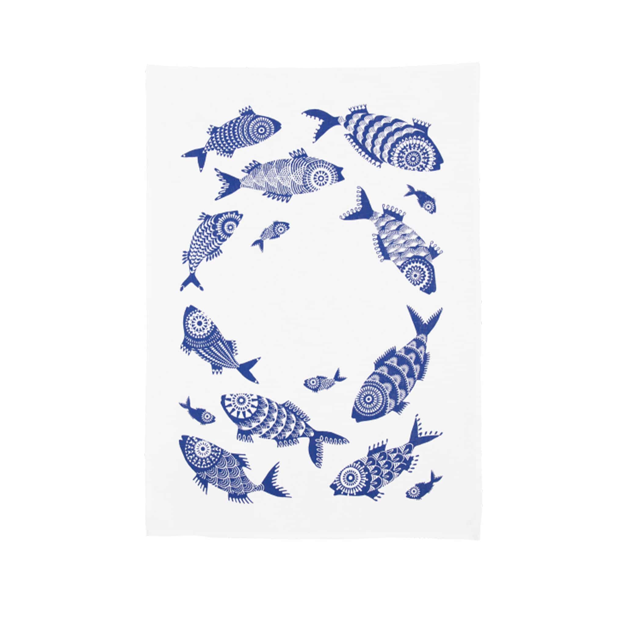 Blue Fish Tea Towel