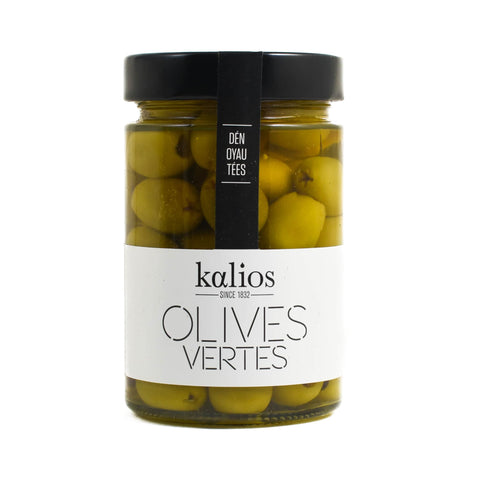 Kalios Chalkidiki Green Pitted Olives in Brine, 310g