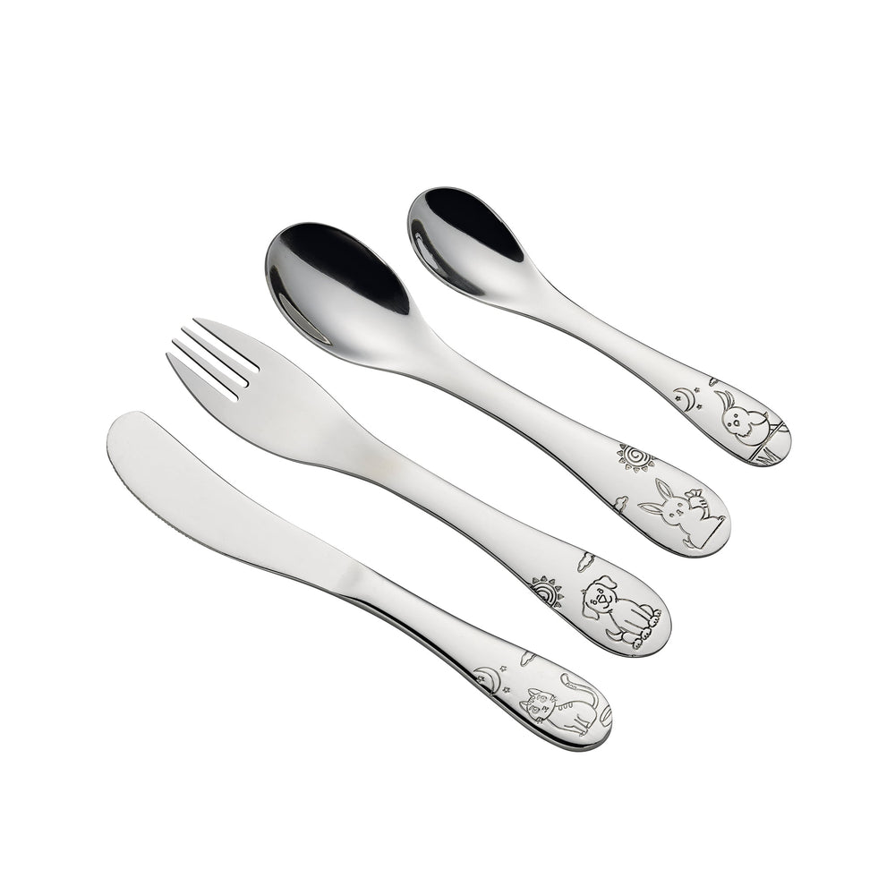 Cilio 4 Piece Children's Animal Friends Cutlery Set