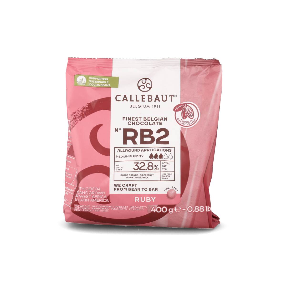 Callebaut Ruby Chocolate Couverture, 400g