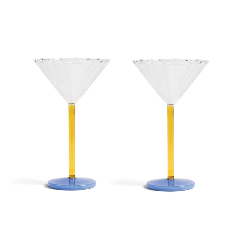 Set of 2 Twisted Stem Martini Glasses