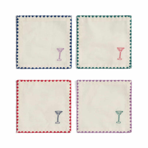 Set of 4 Drinks Cocktail Napkins