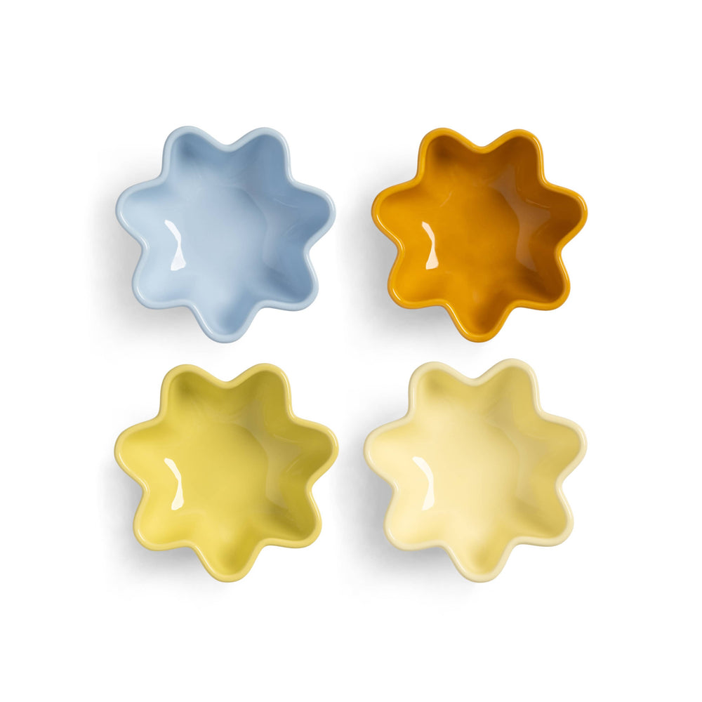 Set of 4 Wavy Footed Bowls, 11cm