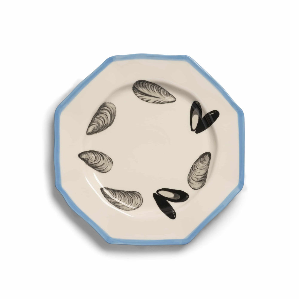 Mussel Motif Porcelain Platter, 31cm