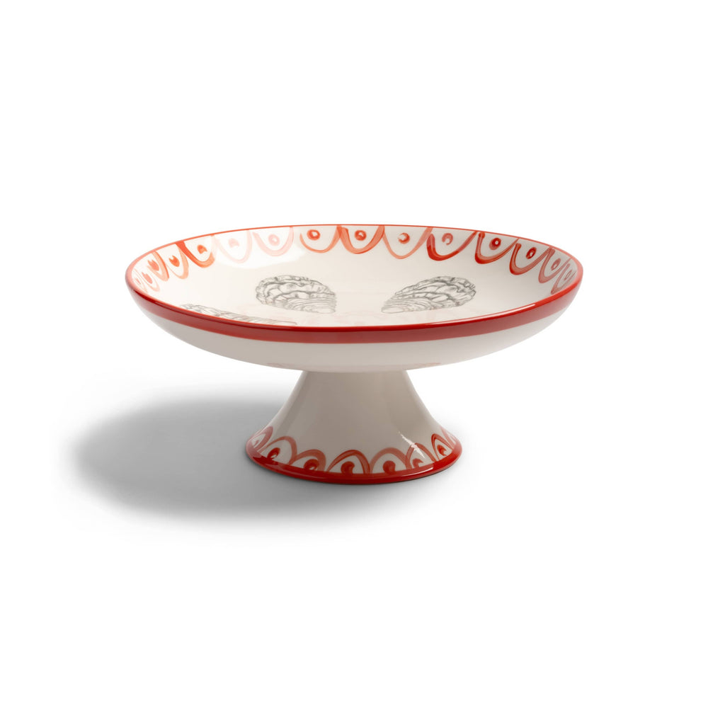 Seafood Motif Porcelain Footed Oyster Bowl, 26cm