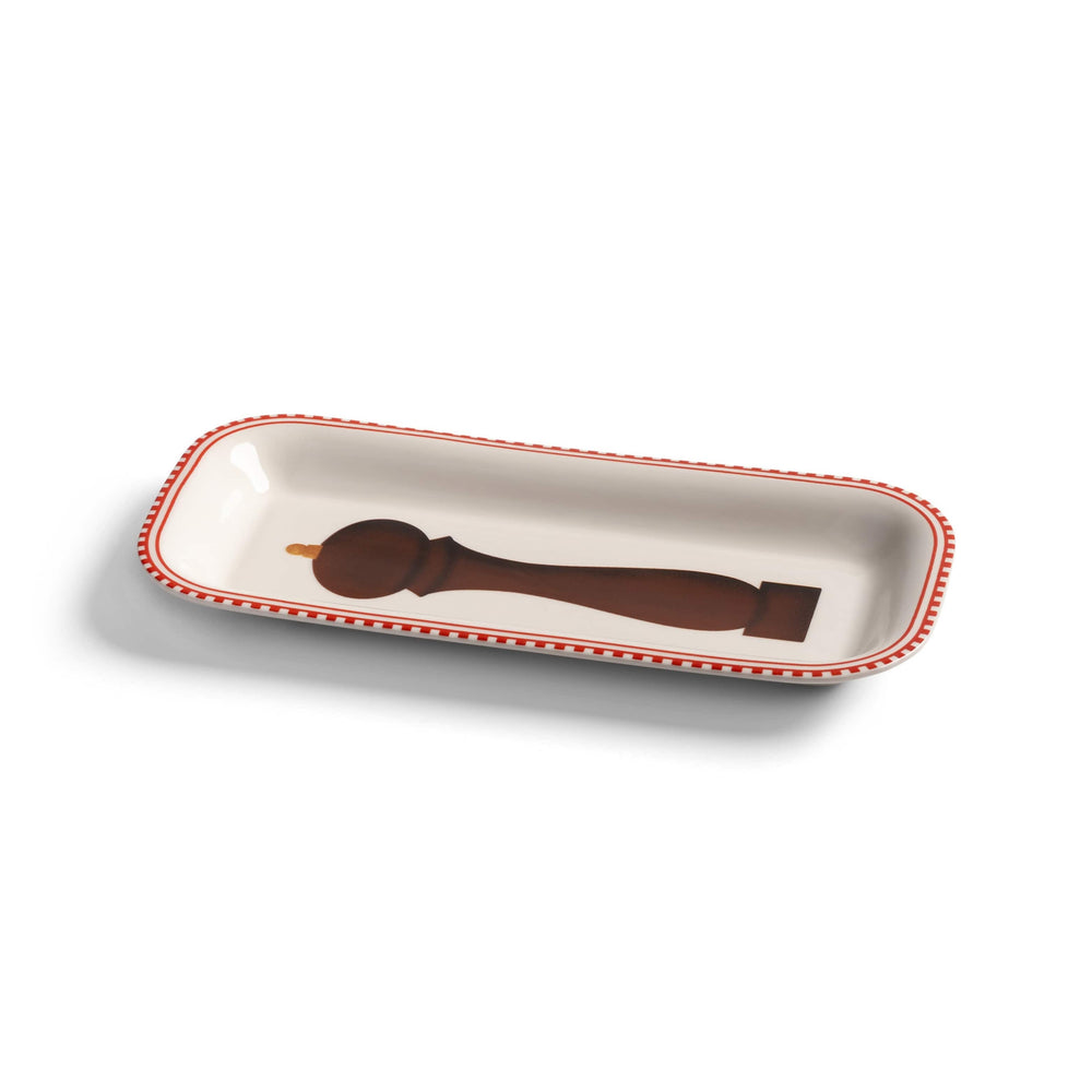Pepper Mill Motif Porcelain Taverna Platter, 30cm