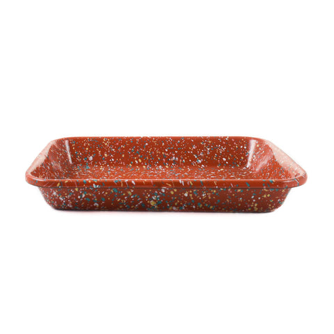 Kapka x Sous Chef Rust Splatter Enamel Roasting & Serving Dish, 26cm