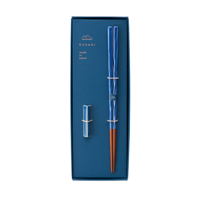 Lancewood Navy Japanese Luxury Chopstick Gift Set, 23cm