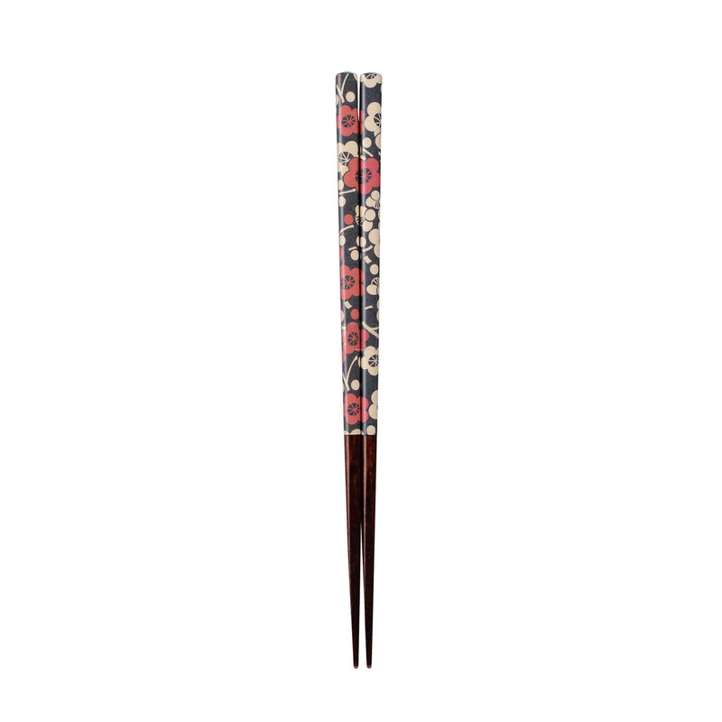 Traditional Japanese Lancewood Black Ume Washi Chopsticks, 23cm