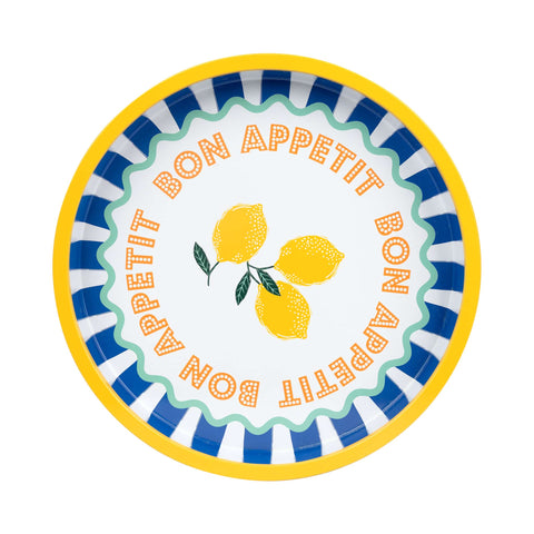 Lemon Metal Serving Tray, 31cm