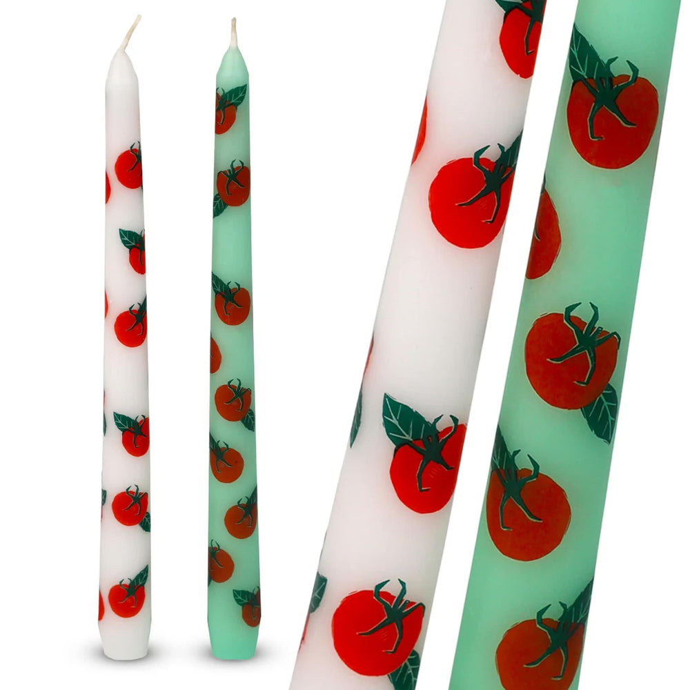 Set of 2 Tomato Patterned Candles