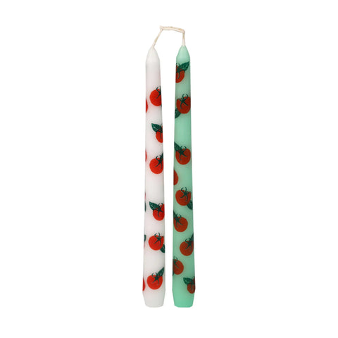 Set of 2 Tomato Patterned Candles