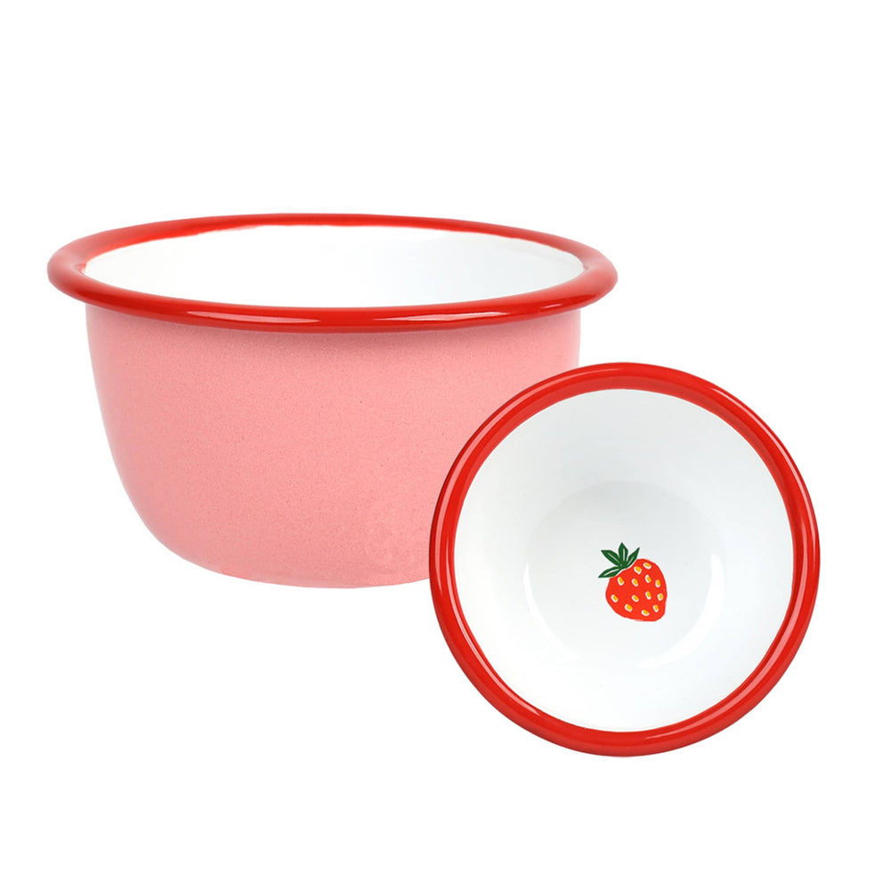 Strawberry Printed Enamel Small Bowl, 10cm