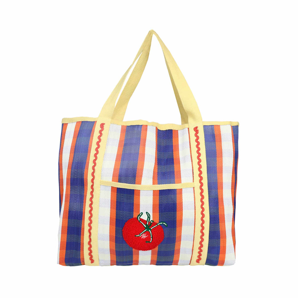 Recycled Plastic Striped Tomato Tote Bag