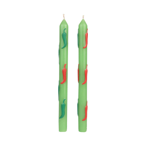 Set of 2 3D Chilli Patterned Candles