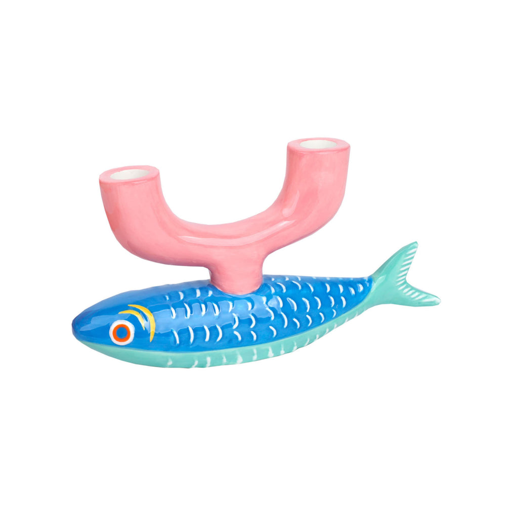 Sardine Fish Ceramic Candle Holder