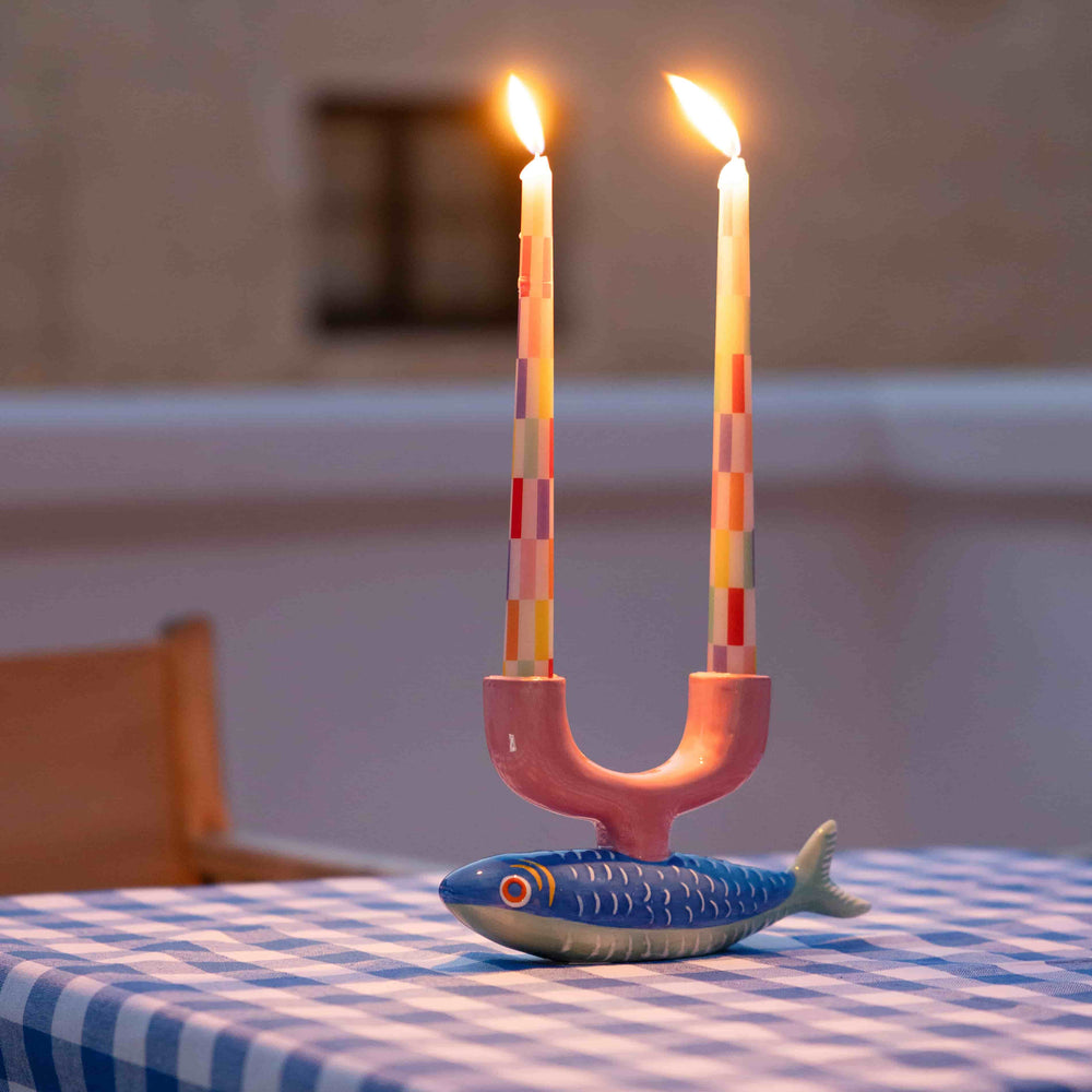 Sardine Fish Ceramic Candle Holder