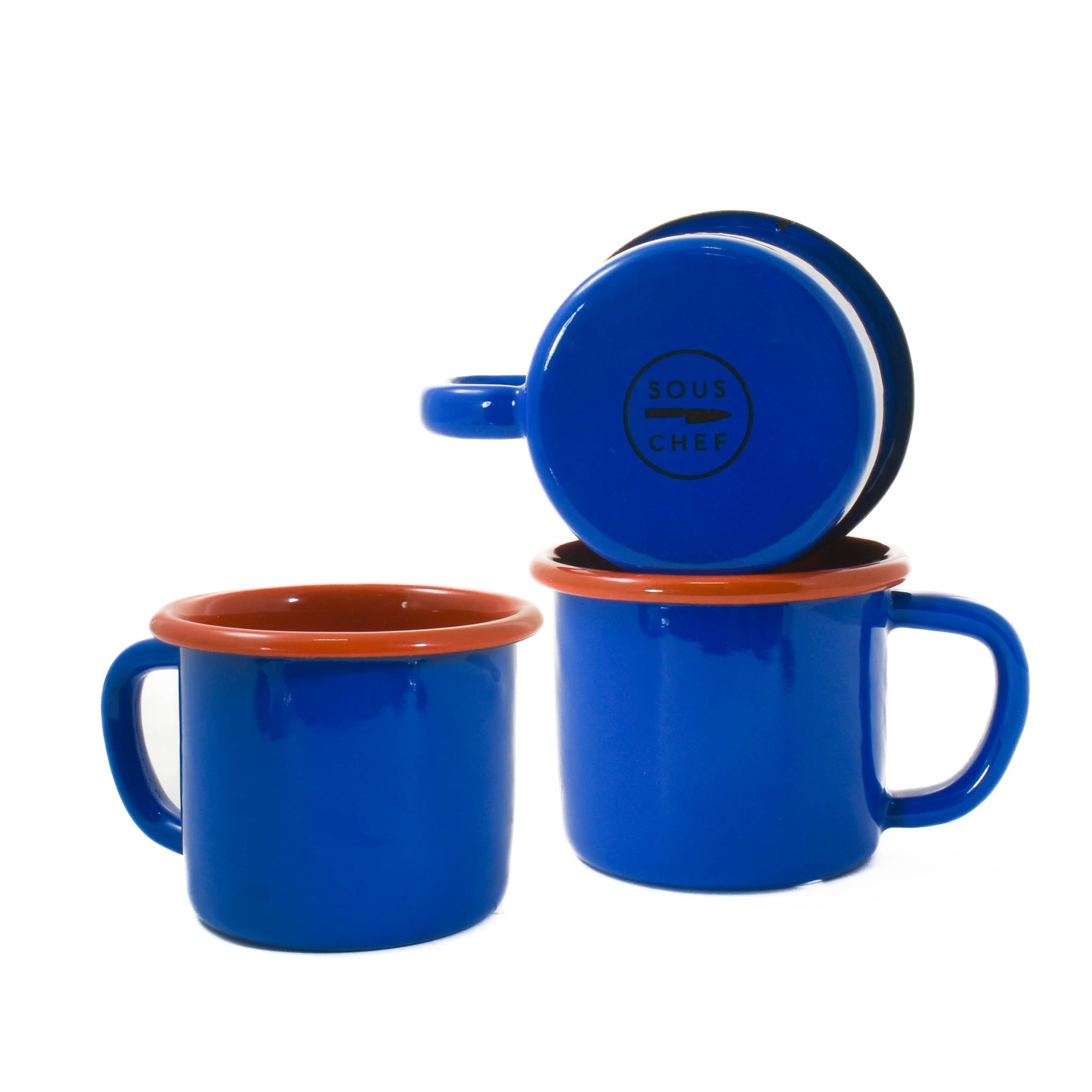Kapka Colourblock Enamel Mug, Blue & Red